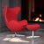 Metal Restored 1965 Red Arne Jacobsen Fritz Hansen Egg Chair & Ottoman For Sale - Image 7 of 12