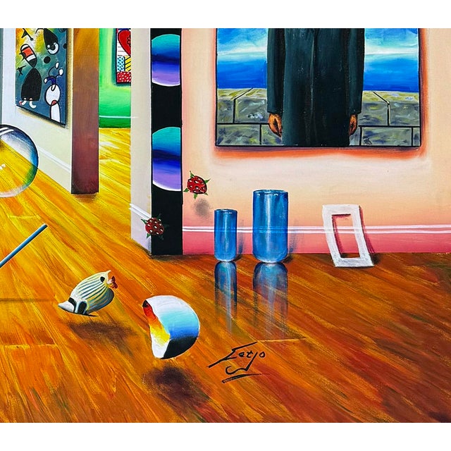 Original oil painting on canvas. Hand signed lower front by Ferjo. Canvas image size 49 x 69 inches. Canvas is not...
