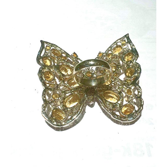 Bochic "Orient" Natural Citrin & Topaz Brooch/ Pendent or Ring Set In 18K Gold & Silver For Sale - Image 13 of 18