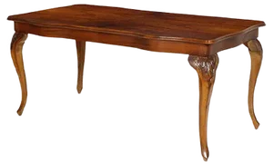 Early 20th-Century Baroque Hand-Carved Walnut Table