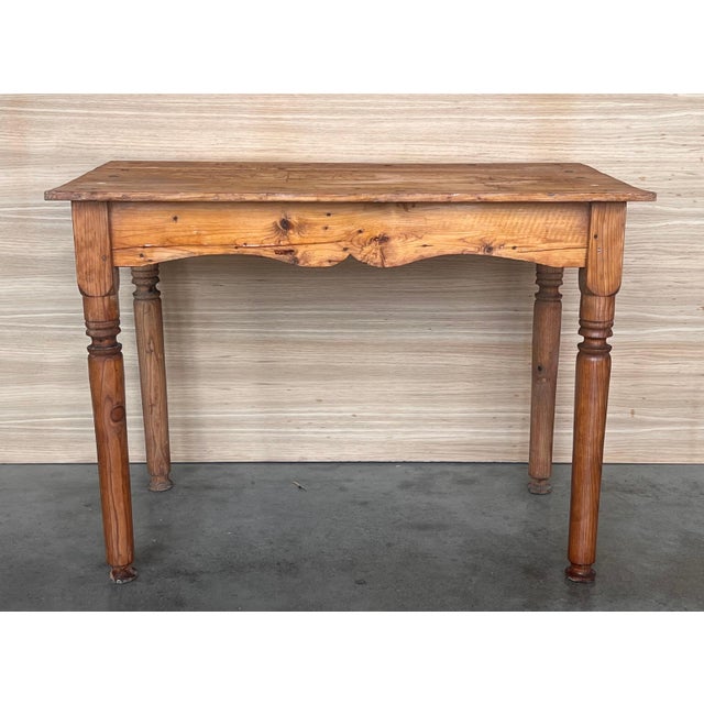 Early 20th Century Early 20th Century Spanish Country Pine "Mobila " Sofa Table or Console table with Drawer For Sale - Image 5 of 18
