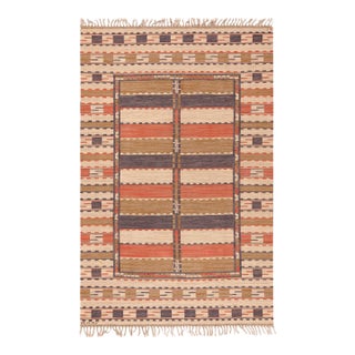 Nazmiyal Collection Vintage Marta Maas Sommarmattan Kilim Rug For Sale