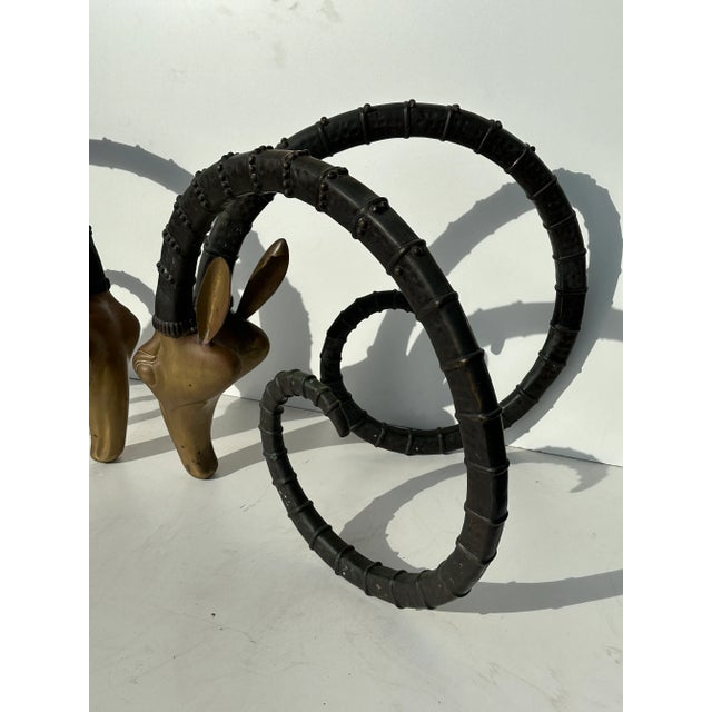 1970s Two Tone Brass Ibex Ram Dining Table - Set of 2 For Sale - Image 11 of 12