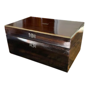 American Faux Wood Grained Lap Desk Box, 19th Century