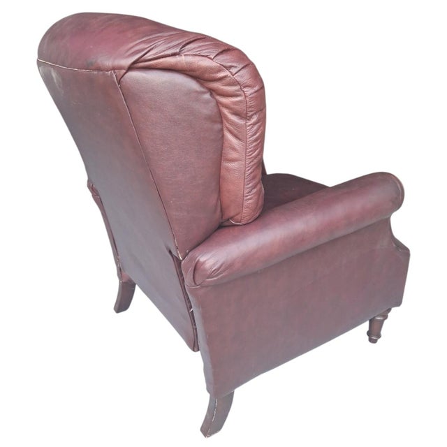 Lane Furniture Step Into Ultimate Comfort With This Vintage Lane Chesterfield Leather Recliner For Sale - Image 4 of 12