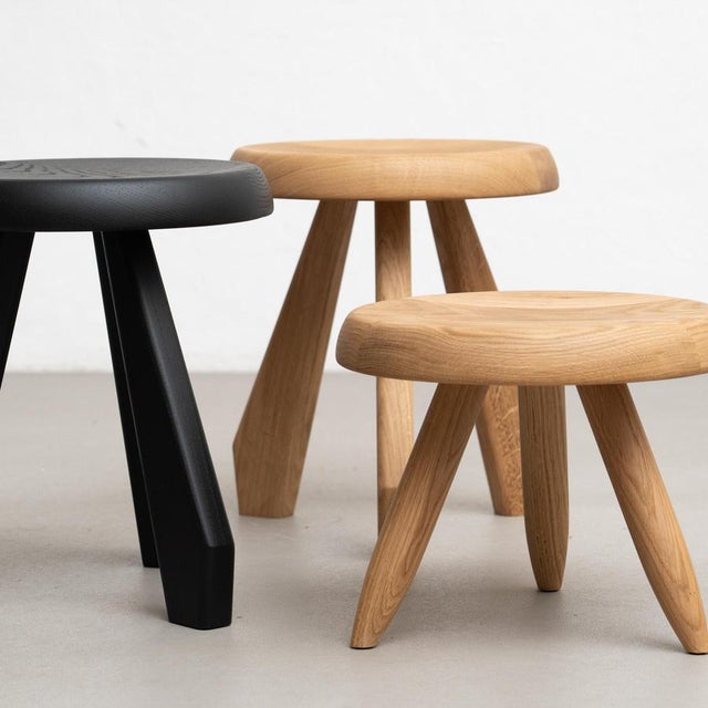 Wood Meribel Stools by Charlotte Perriand for Cassina, Set of 3 For Sale - Image 9 of 11