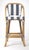 Spritely Home Accent Furniture Lila Rattan 28 in. Seat Height Bar Stool with Back and Footrest, White/Navy Stripe/ Natural Rattan Frame For Sale - Image 4 of 10