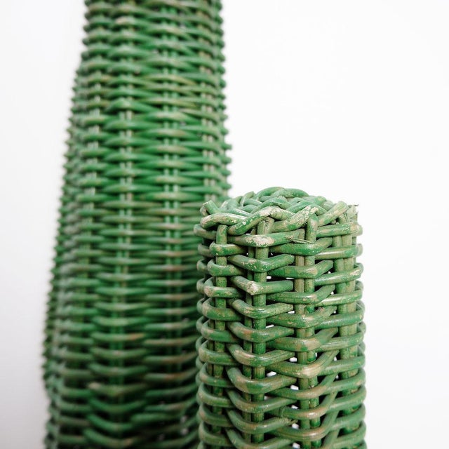1970s Hand-Woven Rattan Saguaro Cactus Sculpture, 1970s For Sale - Image 5 of 14