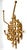 A stylish boho Mid-Century French rattan and burnt bamboo bentwood wall hook coat and hat rack with six hangers. It's a...