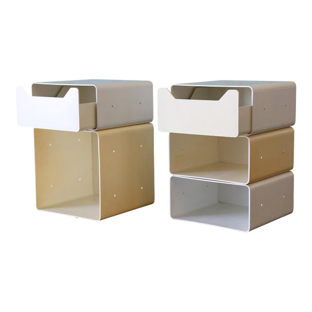Pair of Italian Space Age Modular Nightstands / End Tables 1970s For Sale