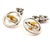 Chanel Chanel Vintage Rare Silver Round Clove Gold Spinning CC Clip on Earrings, A Pair For Sale - Image 4 of 5
