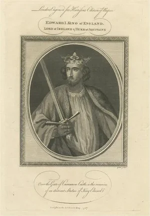 1787 Engraved Portrait of King Edward I - Hammer of the Scots