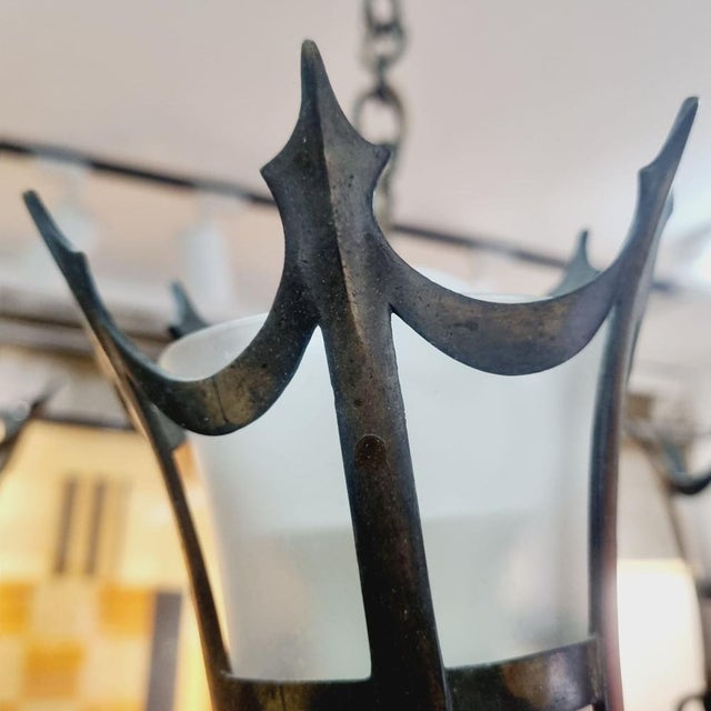 Antique Flemish Bronze Chandelier, 1920s For Sale - Image 3 of 13