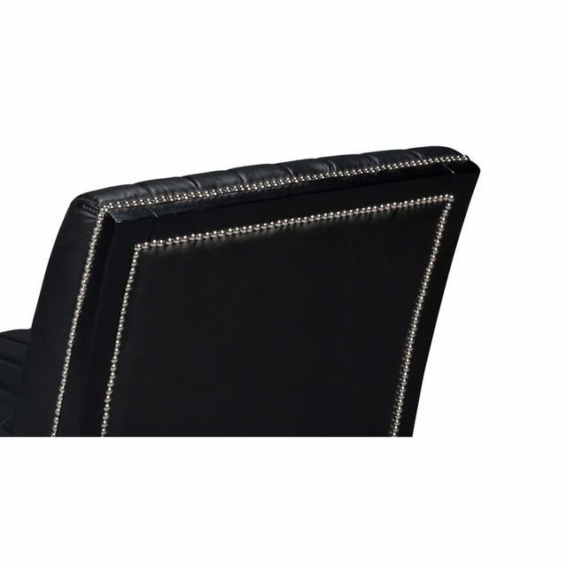 Black Contemporary Black Leather Accent Chair For Sale - Image 8 of 12