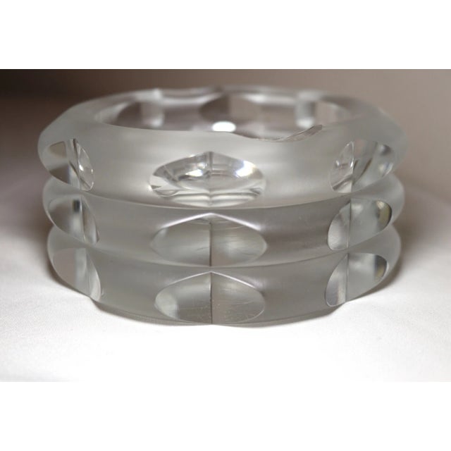 Up for sale is a high quality vintage Rosenthal frosted crystal ashtray. It's made by hand out of very thick frosted...