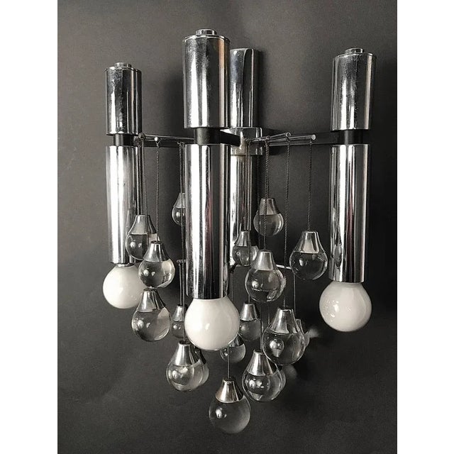 Italian Chrome and Glass Sconces by Sciolari, 1960s, Set of 2 For Sale - Image 16 of 18