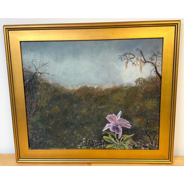 Late 20th Century After Martin Johnson Heade: Tropical Orchid, South American Landscape For Sale - Image 5 of 12