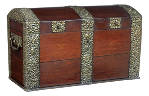 18th Century Danish Oak Dome Top Coffer, 1790s