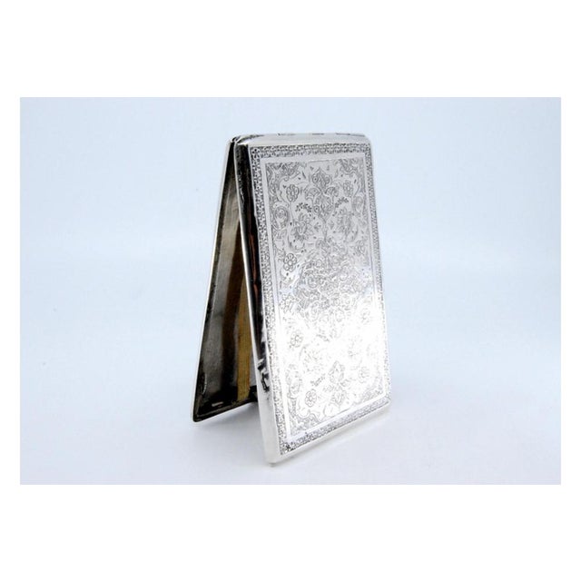 Silver Cigarette Case with Engraved Floral Motifs For Sale - Image 5 of 10