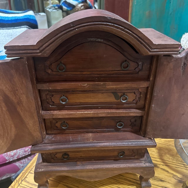 1970s 1970s Small Wooden Persian Jewelry Box Chest Style For Sale - Image 5 of 9