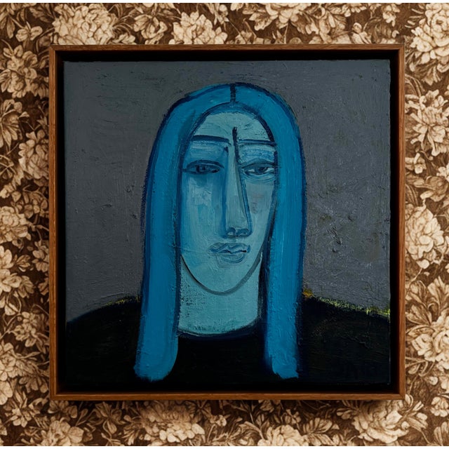 Rebecca Jack "Blue Woman", Original Painting by Rebecca Jack (Framed) For Sale - Image 4 of 4