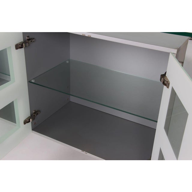Vintage Sideboard in Steel and Glass from Völker, 1980s For Sale - Image 11 of 12