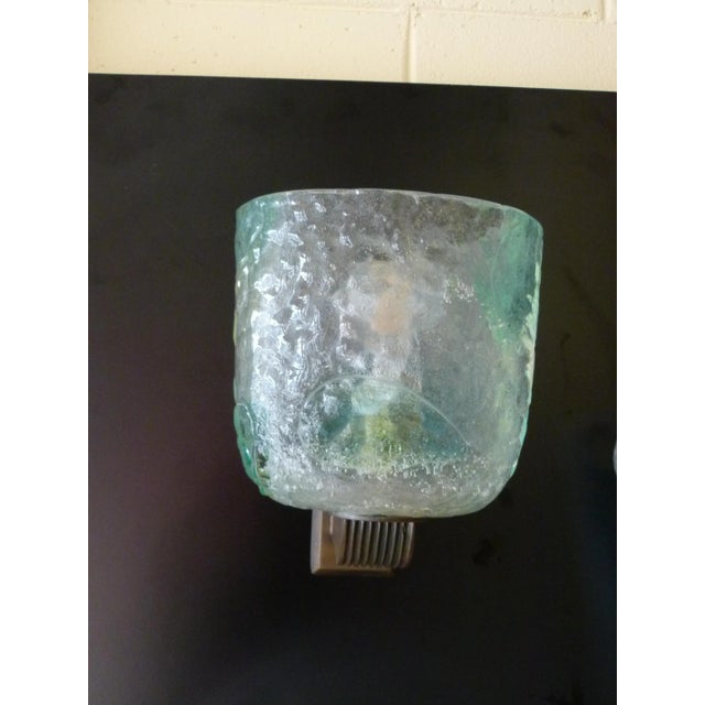 - Wall lamp produced by Seguso - Submerged glass stained green and white - Bronze frame I have official proof of...