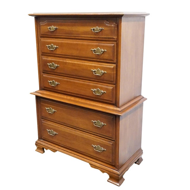 PERMACRAFT / SANFORD Solid Cherry Early American Traditional 40" Chest on Chest 79-21 54" High 40" Wide 19" Deep We...