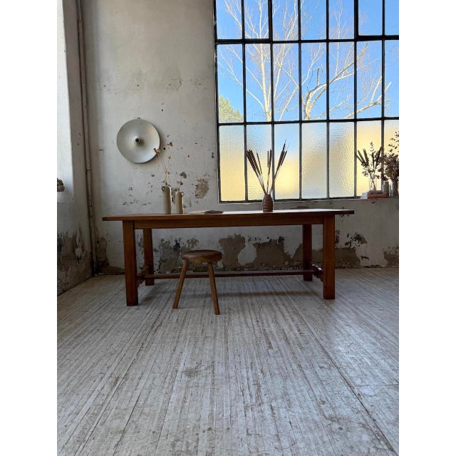 Wood Oak Farm Table, 1970s For Sale - Image 7 of 18