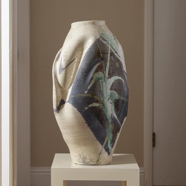 Monumental Abstract Sculptural Studio Ceramic Vessel, 27" For Sale In Sacramento - Image 6 of 15