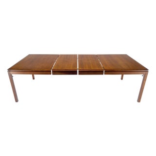 Danish Mid Century Modern Rectangle Walnut Dining Table w 2x18" Leaves MINT For Sale