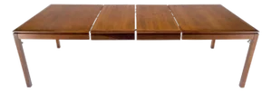 Danish Mid Century Modern Rectangle Walnut Dining Table w 2x18" Leaves MINT