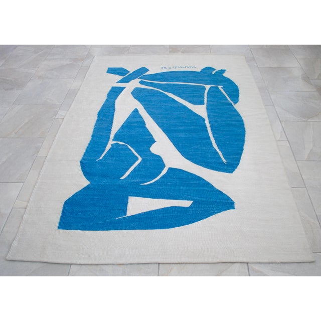 Textile Henri Matisse Blue Nude 3 Inspired Silk Hand Woven Rug For Sale - Image 7 of 15