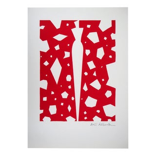 Aki Kuroda, Mysterious Woman on Red Background, Lithograph For Sale