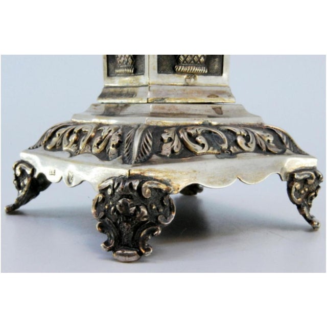 Silver Silver Toothpick Holder with Bowl on Pedestal For Sale - Image 8 of 9