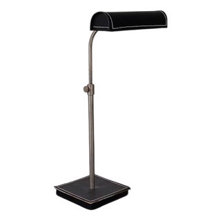 French Adnet Style Leather Table Lamp, 1950s For Sale