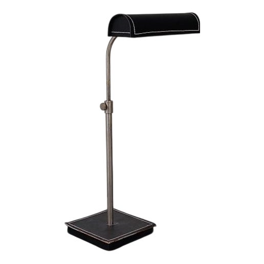 French Adnet Style Leather Table Lamp, 1950s For Sale