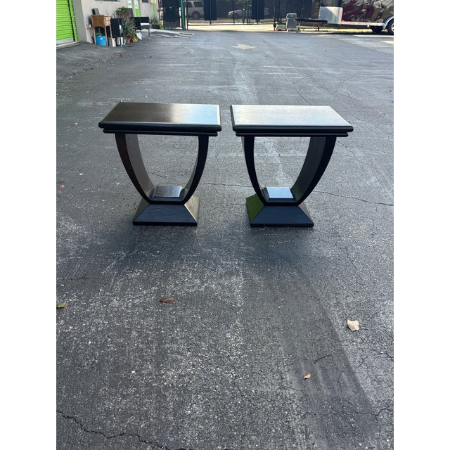 Vintage Ruhlmann Art Deco Side Tables - Solid Mahogany by Jimeco - A Pair, Colombia For Sale In Miami - Image 6 of 11