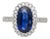 Vintage 2.38 Carat No Heat Oval Blue Sapphire & Milgrain Finish Ring Size 6 For Sale
