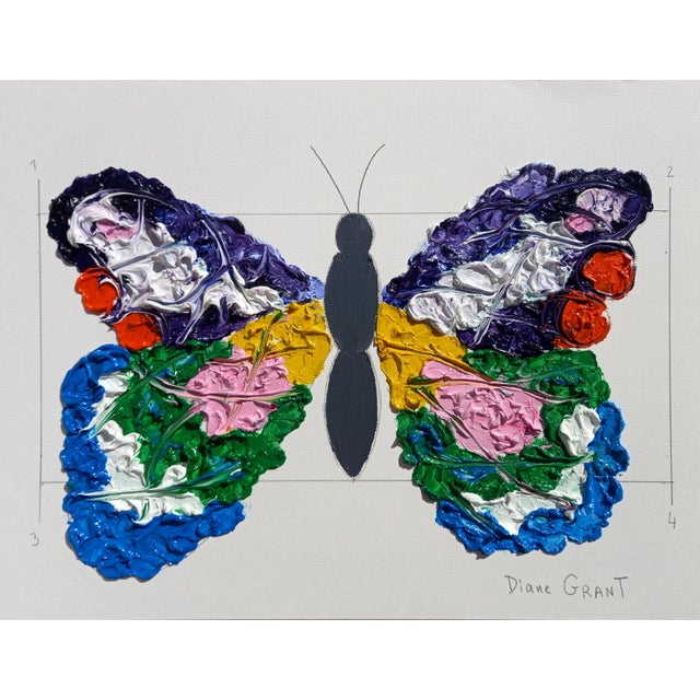 Set of 6 - One-of-a-Kind Unframed Original Butterflies Oil Paintings, Unique Pieces For Sale - Image 4 of 7