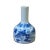 Chinese Blue White Porcelain Fat Base Fishes Graphic Small Vase - Set of 2 For Sale - Image 4 of 5