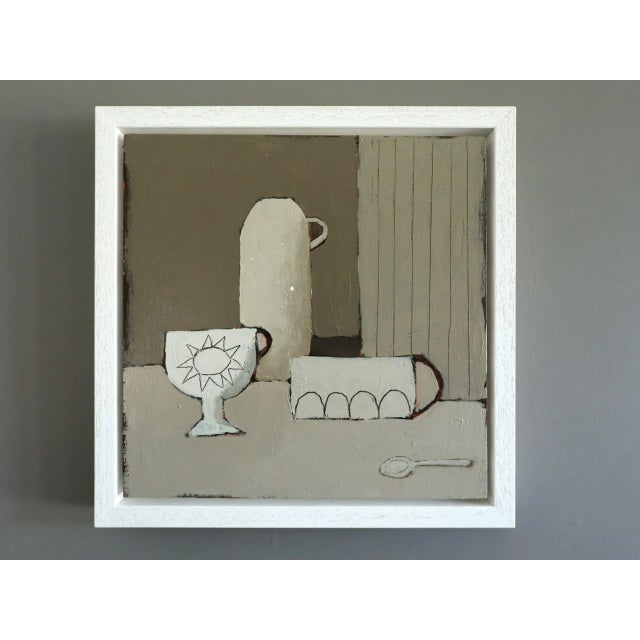 SUNNY CUP Size: 9.3 x 9.3 inches (including frame) Acrylic on wooden board A striking contemporary still life painting...
