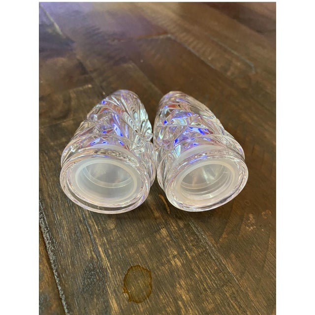 Gorham Gorham Cherrywood Lead Crystal Salt and Pepper Shaker Set Early 20th Century For Sale - Image 4 of 5