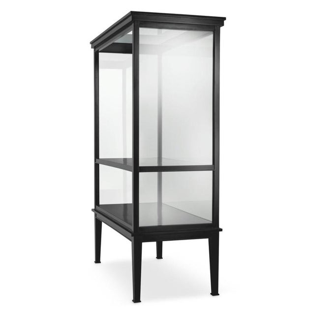 Black Display Cabinet in Wood Veneer and Clear Glass For Sale - Image 3 of 7
