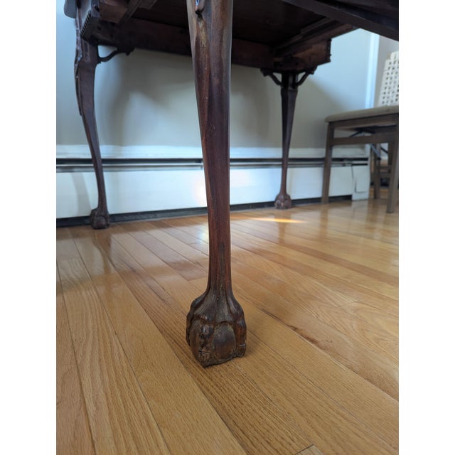 4-in-1 Antique Chippendale Mahogany Extension Table (Desk to Dining) For Sale - Image 4 of 10