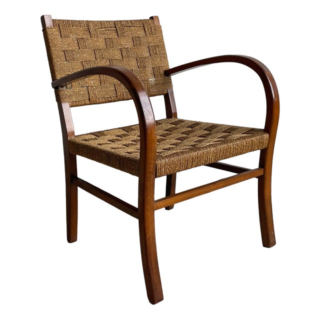 Brutalist Bauhaus Rope Armchairs from Erich Dieckmann, Germany, 1930s For Sale