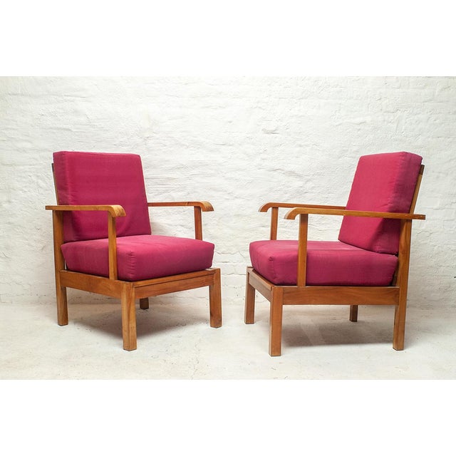 Set of Morris Chairs with Adjustable Backs in Cherrywood, 1920s For Sale - Image 16 of 16