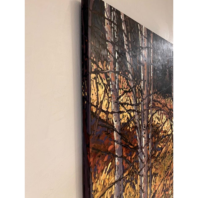Contemporary Autumn Fully Present by Deb Komitor | Oil Painting of trees and autumn foliage For Sale - Image 3 of 5