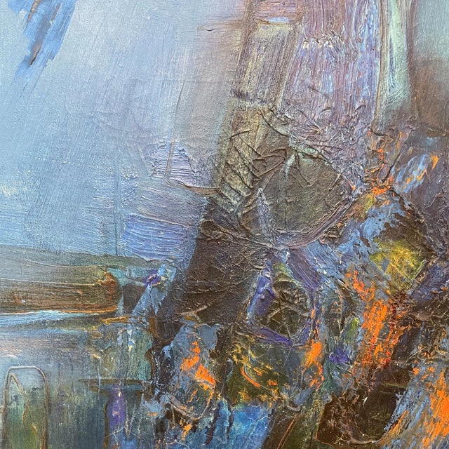 1985 Modern Painting Abstract Art Oil on Canvas Signed For Sale - Image 4 of 13