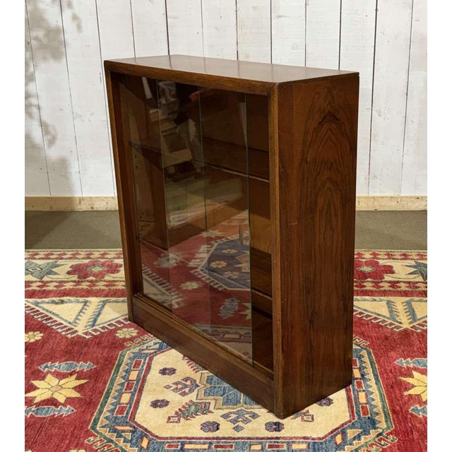 English Walnut Display Cabinet, 1970s For Sale - Image 6 of 13